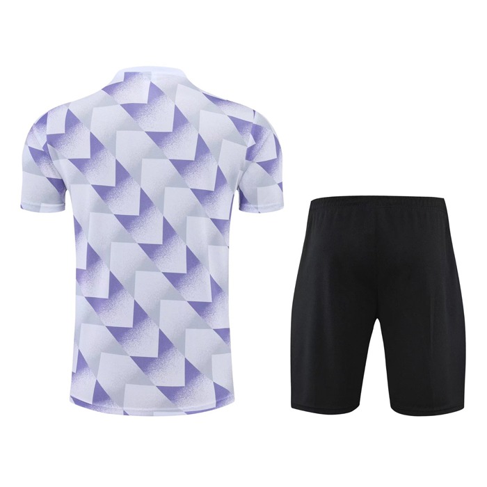 Chandal del Real Madrid Manga Corta 22-23 Blanco y Purpura - Pantalon Corto